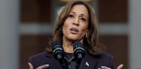 La excandidata demócrata, Kamala Harris, durante su discurso el 6 de enero en la Universidad Howard, donde concedió su derrota frente a Donald Trump, el 6 de enero.
