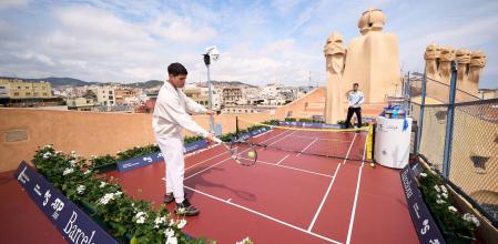 Carlos Alcaraz y Casper Ruud, en La Pedrera