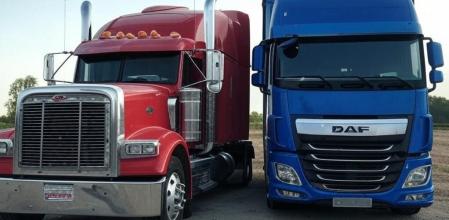 Los camiones en Estados Unidos tienen un morro muy prominente, mientras que las cabinas en Europa son más compactas