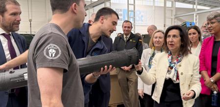 La ministra de Defensa, Margarita Robles, en una reciente entrevista en las instaciones de Escribano