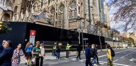 Obras para construir la fachada de la Glòria de la Sagrada Família