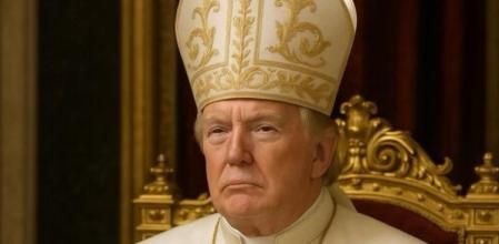 Donald Trump, disfrazado de Papa (imagen generada con IA)