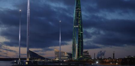 El Lakhta Centre, la sede del gigante energético ruso Gazprom, en San Petersburgo