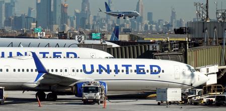 Aviones de United Airlines en el Newark Liberty International Airport de Newark, en Nueva Jersey