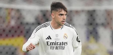 Raul Asencio of Real Madrid in action during the Spanish Cup, Copa del Rey, Final football match played between FC Barcelona and Real Madrid at La Cartuja Stadium on April 26, 2025 in Sevilla, Spain.
