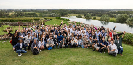 Reunión de líderes empresariales en Santiago de Chile.