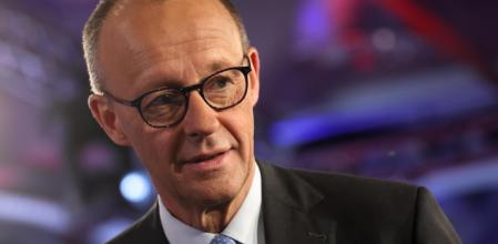 BERLIN, GERMANY - MAY 26: German Chancellor Friedrich Merz arrives to speak at the WDR Europa Forum at the 2025 Re:publica digital society festival on May 26, 2025 in Berlin, Germany. The three-day event brings together stakeholders and leading voices from a wide spectrum of today's global, digital society.  (Photo by Sean Gallup/Getty Images)