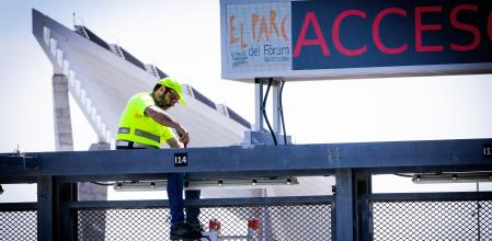 Un trabajador en Barcelona