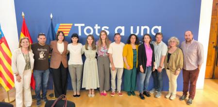 Sara Aegesen, en el centro, se ha reunido este miércoles con las asociaciones de víctimas de la dana de Valencia&nbsp;