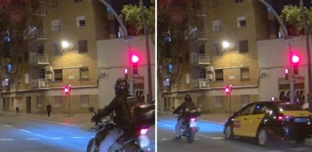El indignante vídeo que muestra a un coche y una moto realizar una maniobra ilegal a la vez en una calle de Barcelona: “El día a día de muchas ciudades”