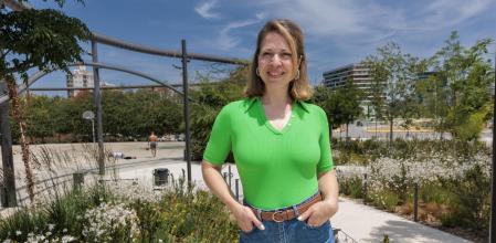 En las nuevas Glòries.Sanz citó a ‘Guyana Guardian’ en la nueva plaza de Glòries, un lugar que a su parecer representa en buena parte el modelo de Barcelona que propugna BComú