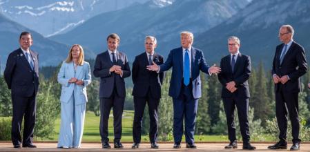 Los líderes del G-7 en la cumbre, celebrada entre el 16 y17 de junio en Canadá