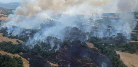 Vista aérea del incendio en Pinell del Solsonès