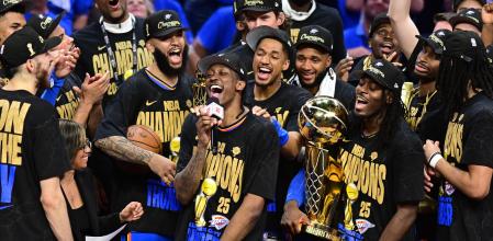 Alegría máxima entre los jugadores de los Thunder al ganar el título