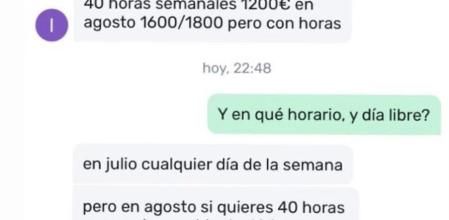 La conversación entre el propietario de un negocio hostelero y un aspirante a un puesto como camarero