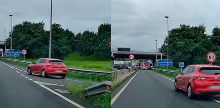 El momento en el que un coche se incorpora a un carril con demasiada lentitud y obliga al vehículo de detrás a frenar para evitar un choque