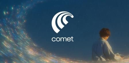 Logotipo de comet, el navegador con capacidades de agente de Perplexity.