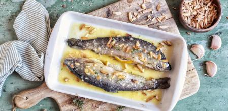 Trucha con almendras