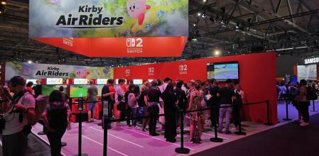 Un aspecto de la Gamescom de Colonia de este año, con el pabellón de 'Kirby Air Riders' de Nintendo