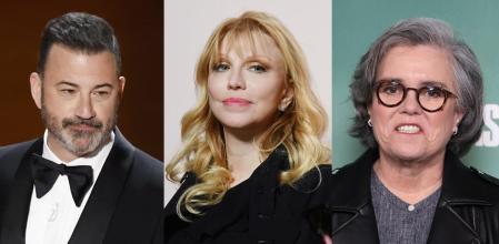 Jimmy Kimmel, Courtney Love y Rosie O’Donnel en imágenes de archivo. l