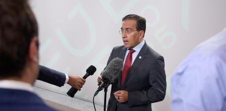 El ministro de Asuntos Exteriores, Unión Europea y Cooperación, José Manuel Albares, en Copenhague (Dinamarca)