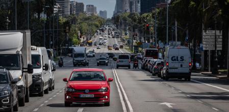 La puerta de Barcelona, el punto en el que la B-23 se convierte de manera brusca en la avenida de la Diagonal, este lunes