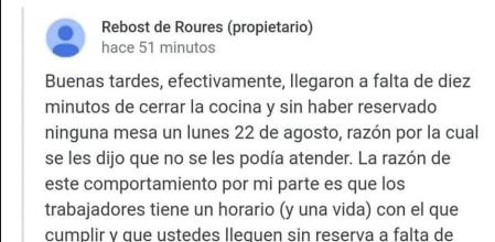 La reseña de un cliente tras acudir a un restaurante y la aplaudida respuesta del propietario
