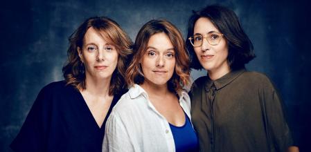 Victoria Szpunberg, Maria Rodríguez Soto i Eva Baltasar, directora, intèrpret i autora de 'Permagel'