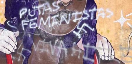 Mural vanzalizado en Riollet.