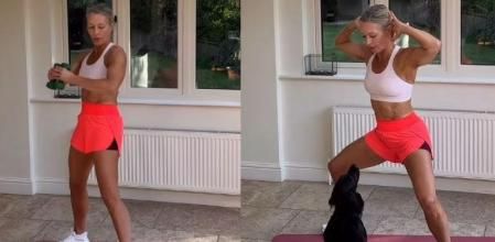 Caroline Idiens mostrando los ejercicios