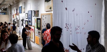 Una imagen de la exposición colectiva ‘La monnaie vivante’, este jueves, durante la inauguración en la galería Mayoral