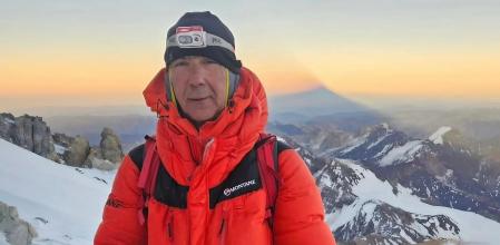 Luis Bozzo, en su último intento de subir hasta lo más alto del Aconcagua.&nbsp;