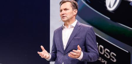 Thomas Schäfer, CEO de Volkswagen, durante su intervención en el Salón del Automóvil de Múnich 2025.