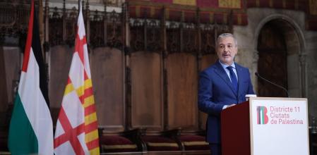 Collboni, el 22 de septiembre, durante la presentación de los detalles del Distrito 11, destinado a ayudar en la reconstrucción de las ciudades palestinas destruidas&nbsp;