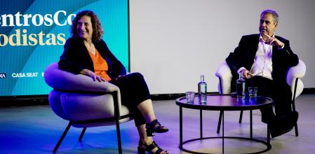 Elisenda Vallejo y Enric Sierra, esta tarde en Casa Seat de Barcelona