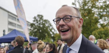El canciller alemán, Friedrich Merz, durante la celebración del día de la Unidad Alemania, el 3 de octubre en Saarbrücken, en el oeste del país&nbsp;