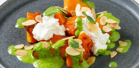 Calabaza mato y pesto