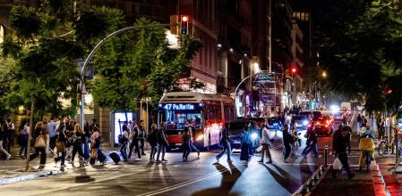 Ambiente en la reformada Via Laietana, el pasado fin de semana