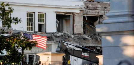 Demolición del Ala Este de la Casa Blanca, el 20 de octubre de 2025