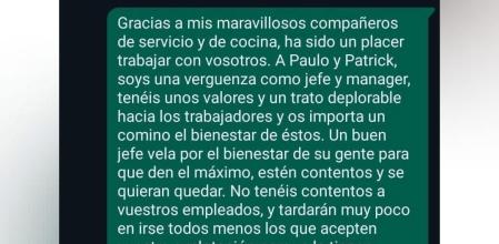 El mensaje que una mujer ha enviado a sus jefes y compañeros por el grupo de WhatsApp del trabajo después de dejar la empresa