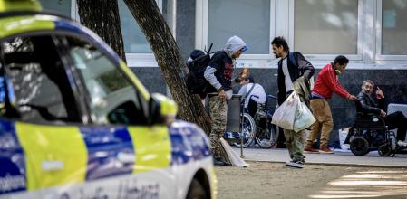 Alrededores de la sala de venopunción de Balaurd, en el Raval&nbsp;
