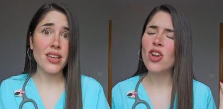 María Sanz en dos momentos del vídeo