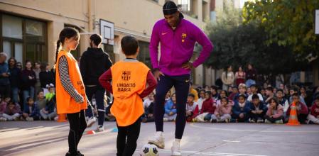 Marcus Rashford, jugador del FC Barcelona, en la escuela Vedruna