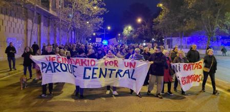 Imagen de la protesta celebrada el jueves 11 de diciembre en Alicante en demanda del inicio del parque central