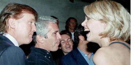 This undated photo from the personal collection of Jeffrey Epstein provided by the Democrats on the House Oversight Committee on December 12, 2025, shows US President Donald Trump (L), flanked by Epstein (C), talking to an unknown woman. Democratic lawmakers released a new cache of photos on Friday from the estate of convicted sex offender Jeffrey Epstein that includes images of US President Donald Trump and former president Bill Clinton, as well as former Trump advisor Steve Bannon, former Clinton treasury secretary Larry Summers, director Woody Allen and the ex-prince now known as Andrew Mountbatten-Windsor. (Photo by HANDOUT / House Oversight Democrats / AFP) / RESTRICTED TO EDITORIAL USE - MANDATORY CREDIT 