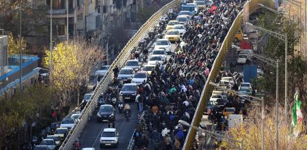 Manifestación en Irán el paado diciembre de 2025.