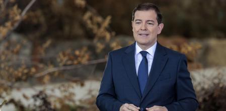 El presidente de la Junta de Castilla y León, Alfonso Fernández Mañueco, durante su mensaje de Año Nuevo.