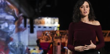 Isabel Díaz Ayuso, durante su mensaje televisado 