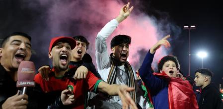 Aficionados marroquíes celebran la victoria de su país ante Nigeria en la semifinal, días atrás