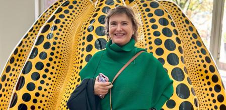 Cristina Castañer en la exposición de la Fundación Beyeler dedicada a Yayoi Kusama